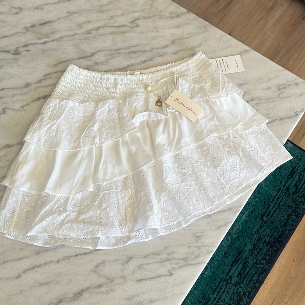 For Love And Lemons White Asymmetrical Skirt